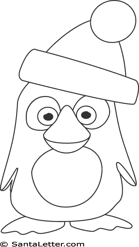 coloring pages of christmas penguins