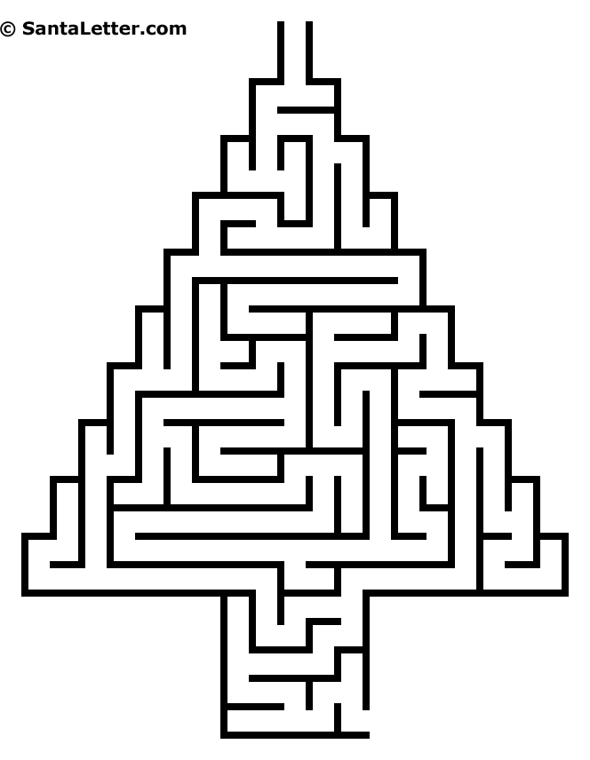 Christmas Tree Maze Easy 7 - SantaLetter.com